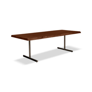 Brooks Dining Table T Base 40" x 92" Americano Top - Brass Base
