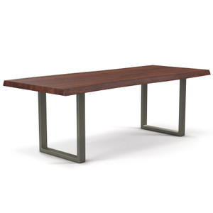 Brooks Dining Table U Base 40" x 116" Americano Top - Pewter Base