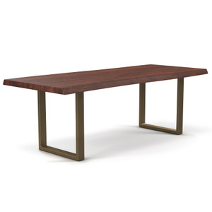 Brooks Dining Table U Base 40" x 92" Americano Top - Brass Base