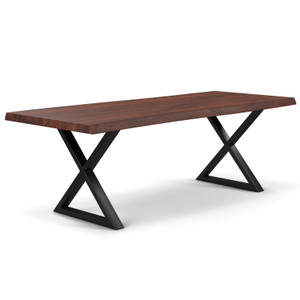 Brooks Dining Table X Base 40" x 116" Americano Top - Black Base
