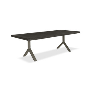 Brooks Dining Table Y Base 40" x 79" Ebonized Top - Pewter Base