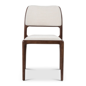 Modern Brazilian Chloe Side Chair Fontana Natural Seat - Nogal Frame