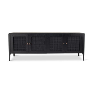 Modern Brazilian Missione Cane Buffet Ebano Frame - Ebano Cane Webbing