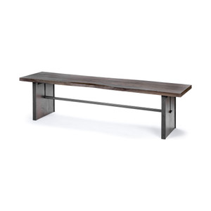 Ledger Brown Live-Edge Wooden Dining Bench