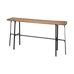 Helios Rectangular Brown Raised Edge Top Console Table