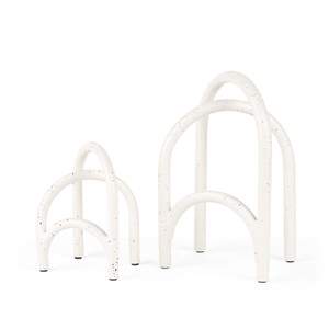 Springe White & Gray Speckled Arch Decorative Object (Set of 2)
