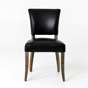 Mimi Saddle Black Leather Dining Chair