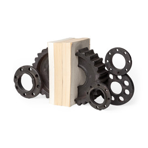 Cogsworth Brown Resin Industrial Gear Bookends