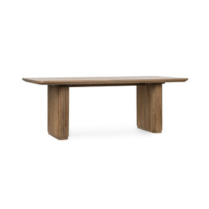 Travelle Brown Oak Wood Rectangle Dining Table 84"