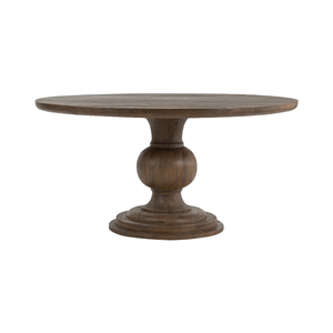 Luna Brown Solid Wood Round Pedestal Dining Table 60"