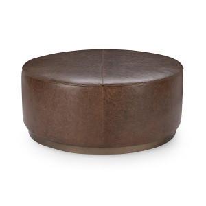 Clair Leather Round Coffee Table