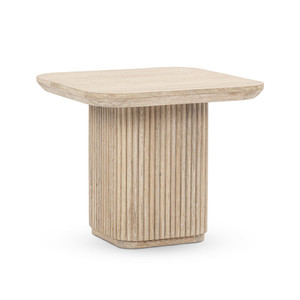 Travelle Cream Wash Oak Wood Square End Table 26"