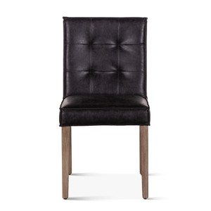 Madison 18" Dining Chair in Black Eco Leather with Light Legs