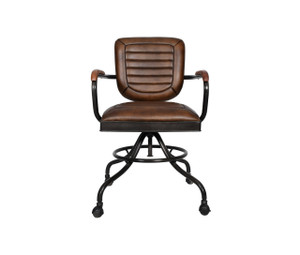 Essex Oden 24" Desk Chair in Antique Whiskey Top Grain Leather