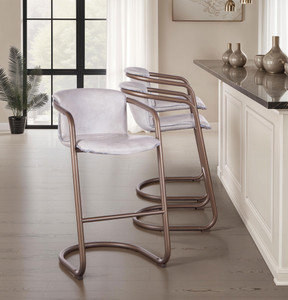Portofino 22" Bar Chair in Vintage White Leather