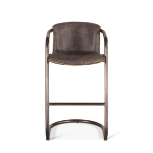 Portofino 22" Bar Chair in Antique Ebony Leather