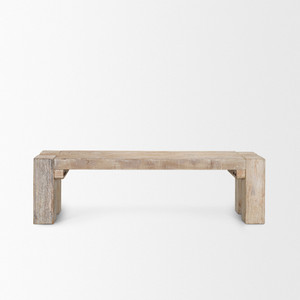 McArthur 64" Whitewash Reclaimed Wood Bench