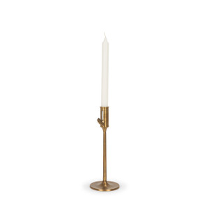 Chantria Small Solid Natural Brass Adjustable Taper Candle Holder