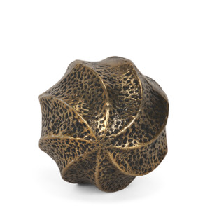 Imani Small Sculptural Textured Antiqued Gold Metal Decorative Orb Object