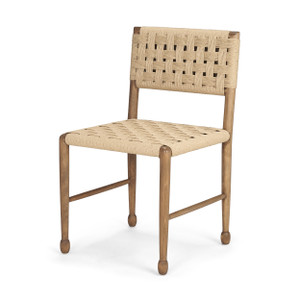 Brinley Woven Paper Rope w/ Brown Wood Frame Dining Chair