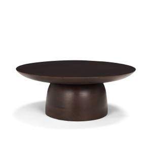 Sadira Small Mid-Dark Brown Solid Wood Round Riser