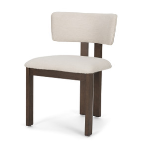 Soho Curved Open Back Cream Chenille Tripod Frame Dining Chair