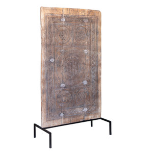 Wooden Panel with Iron Stand 35"