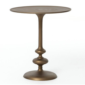 Marlow Matchstick Pedestal Matte Brass Side Table