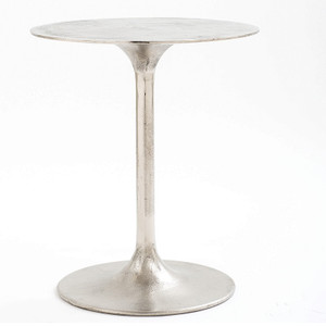 Tulip Raw Nickel Round Side Table