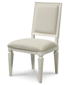Country-Chic Woven Back Upholstered Dining Side Chair
