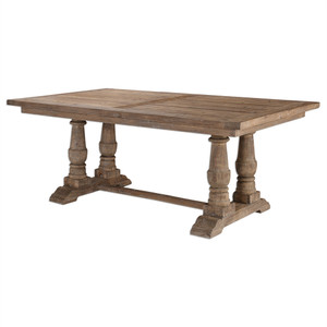 Salvaged Wood Double Trestle Dining Table 76"