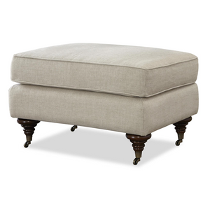 Churchill English Rolled Arm Linen Upholstered Ottoman