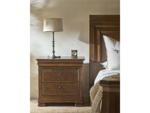 Louis Philippe Solid Wood 2 Drawer Nightstand