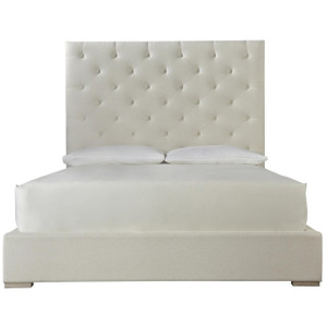 Modern Box-Tufted Panel Upholstered Platform California King Bed