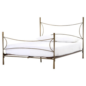 Alberto Antique Brass Queen Bed Frame