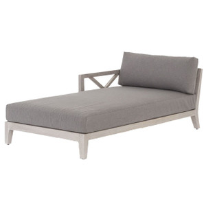 Huntington Grey Teak Left Arm Outdoor Chaise