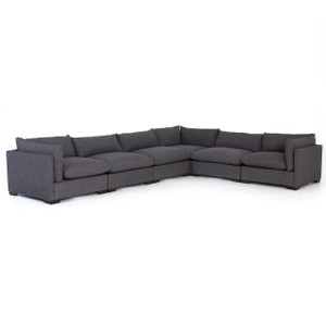 Westworld Modern Gray 6-Piece Corner Sectional Sofa 156"