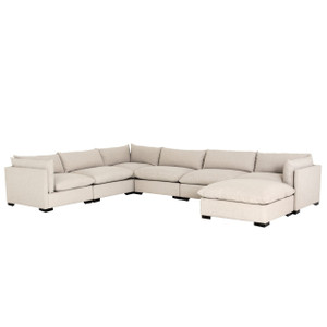 Westworld Modern Beige 7-Piece L-Shape Sectional Sofa 156"