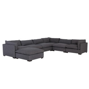 Westworld Modern Gray 7-Piece L-Shape Sectional Sofa 156"
