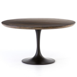 Aero Tulip Brown Oak Round Dining Table 55"