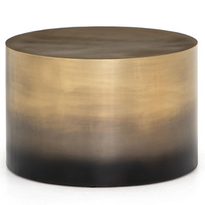 Cameron Brass Ombre Bunching Drum Coffee Table 25"