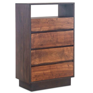 Malibu Live-Edge 4 Drawers Tall Chest 34"