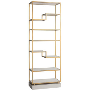 Windemere Gold Metal Etagere Bookcase
