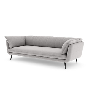 Voss Grey Fabric Upholstered Modern Sofa 91"