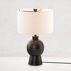 Kelita Textured Black Aluminum Table Lamp