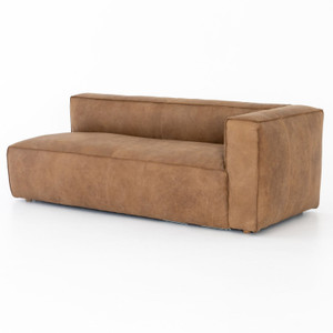 Nolita Natural Washed Leather Sectional Chaise - RAF