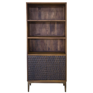 Anna Modern Solid Wood Bookshelf with Cabinet