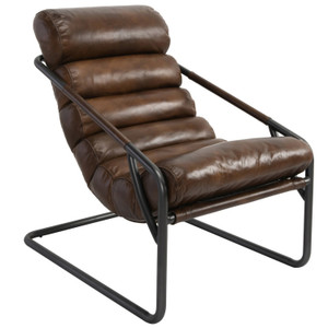 Jackson Retro Brown Leather Accent Chair