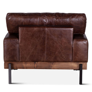 Loft Retro Industrial Cigar Brown Leather Club Chair 41