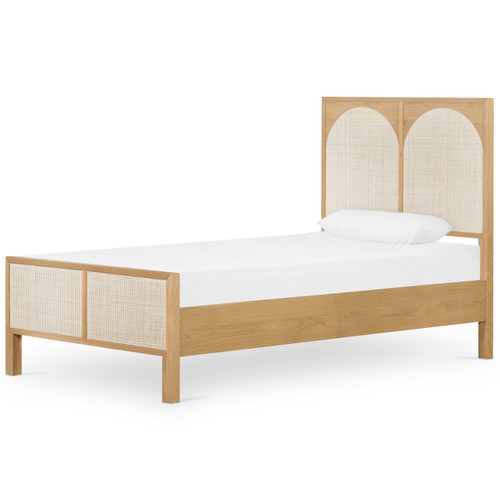 Allegra Honey Oak Veneer Twin Bed